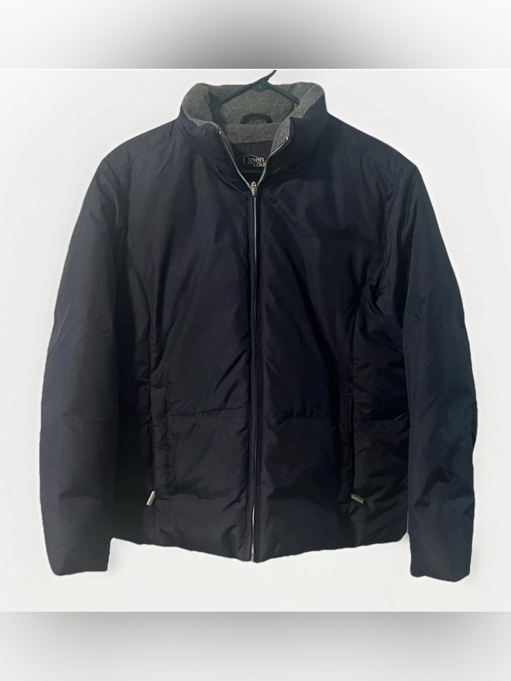 Lightweight Men’s Black Zip Shirt Jacket with Fleece Collar